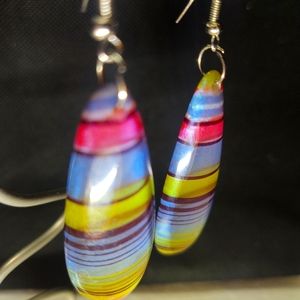 Rainbow dangle drop earrings